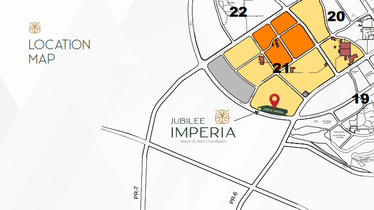 Jubilee Imperia location map Sector 21 New Chandigarh