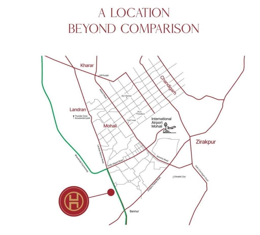 Sukhmani Hamylten Heights Mohali location map
